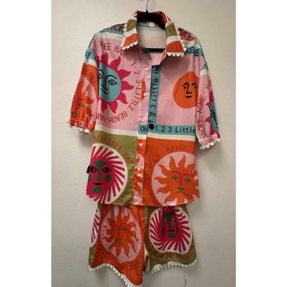 Alexander Girard Fabric Handmade La Fonda Del Sol Pajama Pool Set Mid Century